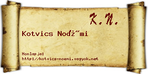 Kotvics Noémi névjegykártya